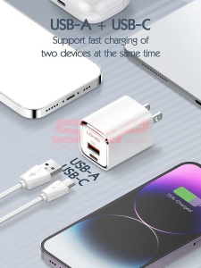 Incarcator retea LDNIO USB-A + USB-C Fast Charge Lightning 30W A2317C - Img 3