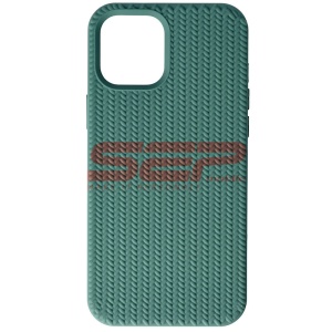 Husa silicon Woven Texture Apple iPhone 12 Pro Max Midnight Green