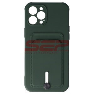 Husa TPU Card Holder Apple iPhone 12 Pro Max Dark Green - Img 1