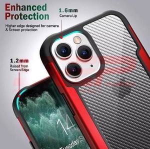 Husa TPU+PC Carbon Fiber Apple iPhone 11 Pro Silver - Img 3