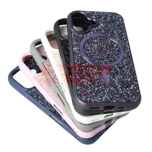 Husa TPU+PC Diamonds Magsafe Apple iPhone 16 Pro Black - Img 3