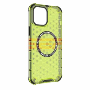 Husa TPU+PC Honeycomb Magsafe Xiaomi Redmi 13C 4G Green - Img 3