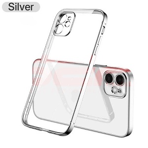 Husa TPU Plating Frame Apple iPhone 12 Pro Max Silver - Img 1