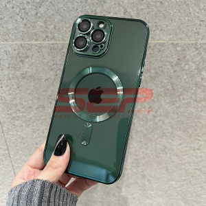 Husa TPU Plating Frame Magnetic Magsafe Apple iPhone 14 Pro Max Green - Img 2