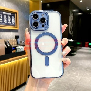 Husa TPU Plating Frame Magnetic Magsafe Apple iPhone 16 Plus Navy - Img 2
