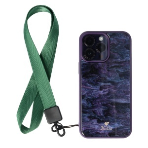 Snur textil Lines pentru telefon mobil Dark Green