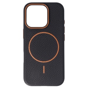 Toc Luxury Leather Magsafe Apple iPhone 16 Pro Black