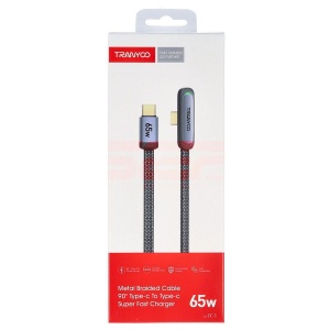 Cablu date 90 Angle Type-C - Type-C 65W Tranyoo CC-3 - Img 2