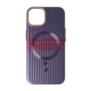 Husa PC Metallic Lines Magsafe Apple iPhone 14 Purple - Img 1