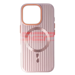 Husa PC Metallic Lines Magsafe Apple iPhone 16 Pro Pink - Img 1