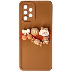 Husa silicon 3D Cartoon Samsung Galaxy A32 4G Brown Candy