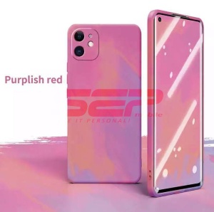 Husa silicon Watercolor Apple iPhone 12 Purplish Red - Img 2