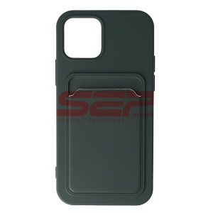 Husa TPU Card Holder Apple iPhone 12 Dark Green - Img 1
