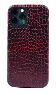 Husa TPU Leather Crocodile Apple iPhone X / XS Burgundy - Img 2