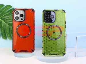 Husa TPU+PC Honeycomb Magsafe Xiaomi Redmi 13C 4G Green - Img 4