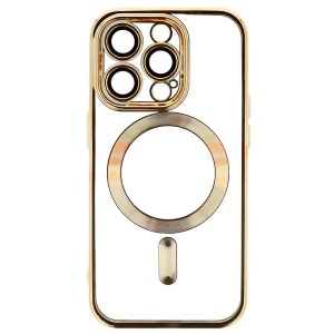 Husa TPU Plating Frame Magnetic Magsafe Apple iPhone 14 Pro Gold - Img 1
