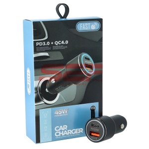Incarcator auto Dual USB 45W PD 3.0 + QC 3.0 WKN-603 - Img 1