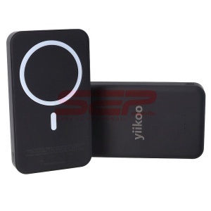 Acumulator universal extern Powerbank Magnetic Wireless Yiikoo 10000mAh 15W BLACK - Img 3