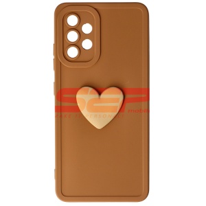 Husa silicon 3D Cartoon Samsung Galaxy A32 4G Brown Heart