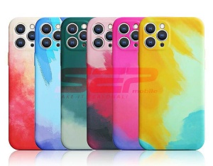 Husa silicon Watercolor Apple iPhone 12 Purplish Red - Img 3