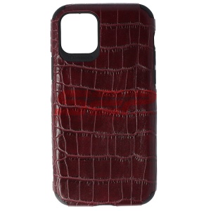 Husa TPU Leather Crocodile Apple iPhone 11 Pro Burgundy