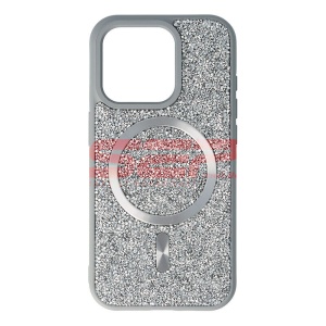 Husa TPU+PC Diamonds Magsafe Apple iPhone 15 Pro Silver - Img 1