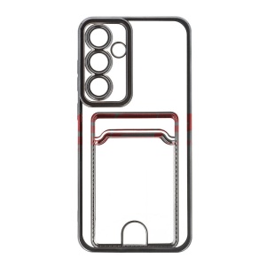 Husa TPU Plating Frame Card Holder Samsung Galaxy S24 FE Black
