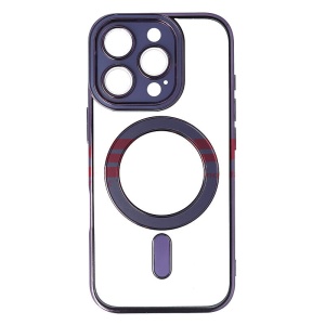 Husa TPU Plating Frame Magnetic Magsafe Apple iPhone 16 Pro Purple - Img 1