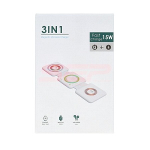 Incarcator retea wireless pliabil Fast Charge 3 in 1 15W H39 - Img 6