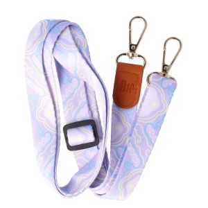 Snur textil dublu telefon mobil cu carabine Wave Lines