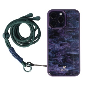 Snur textil pentru telefon mobil Dark Green - Img 2