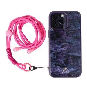 Snur textil pentru telefon mobil Fuchsia - Img 2