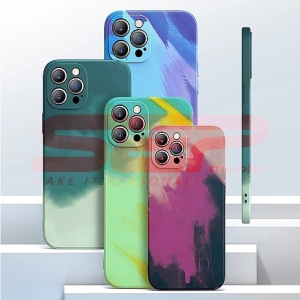 Husa silicon Watercolor Apple iPhone 12 Turquoise - Img 3