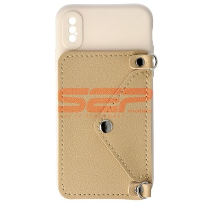 Husa TPU Crossbody Wallet Apple iPhone XS BEIGE - Img 3