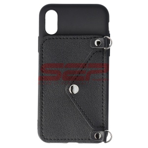 Husa TPU Crossbody Wallet Apple iPhone XS BLACK - Img 2