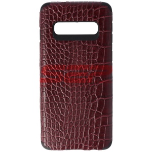 Husa TPU Leather Crocodile Samsung Galaxy S10 Burgundy