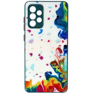 Husa TPU Watercolor Glass Samsung Galaxy A72 Ink White - Img 1