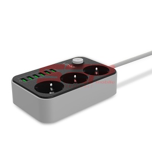 Prelungitor LDNIO cu 3 prize 220V si 6 mufe USB maxim 3.4A - Img 2