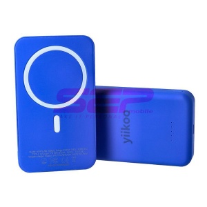 Acumulator universal extern Powerbank Magnetic Wireless Yiikoo 10000mAh 15W BLUE - Img 2