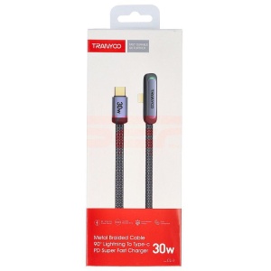 Cablu date 90 Angle Type-C - Lightning 30W Tranyoo CL-3 - Img 2