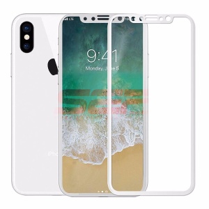 Geam protectie display sticla 5D FULL GLUE Apple iPhone X / XS WHITE - Img 1