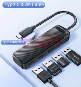 HUB extindere 4 in 1 cu conector Type-C TRANYOO HB1-C - Img 2