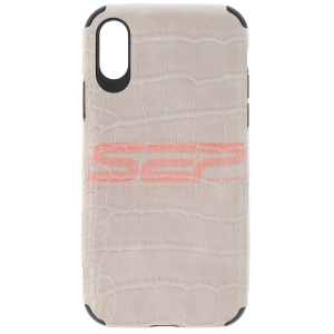 Husa TPU Leather Crocodile Apple iPhone X / XS Grey - Img 1