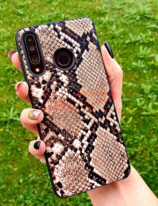Husa TPU Leather Snake Samsung Galaxy A41 Brown - Img 2