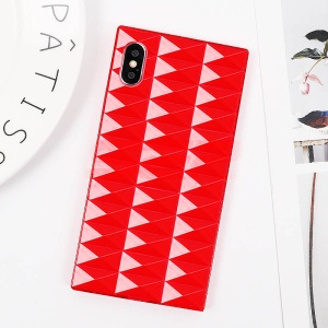 Husa TPU Square 3D Diamond Apple iPhone X / XS RED - Img 2