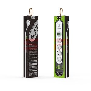 Prelungitor LDNIO cu 4 prize 220V si 4 mufe USB maxim 3.4A - Img 5