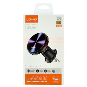 Suport auto magnetic cu incarcare wireless LDNIO Magsafe 15W MA23 - Img 1