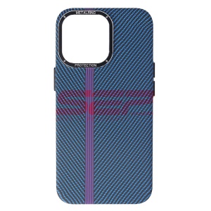 Husa PC MetalRing Carbon Apple iPhone 13 Pro Blue