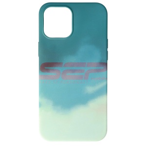 Husa silicon Watercolor Apple iPhone 12 Pro Max Turquoise - Img 1