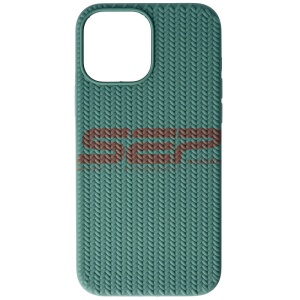Husa silicon Woven Texture Apple iPhone 13 Pro Max Midnight Green